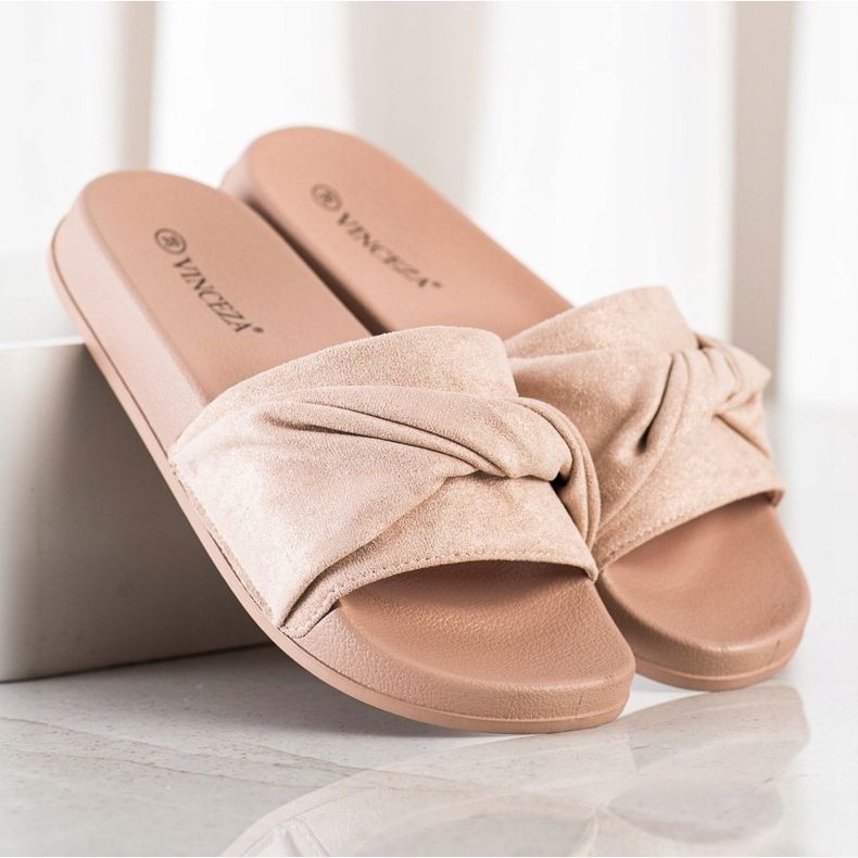 Kényelmes VINCEZA velúr papucs barna 1