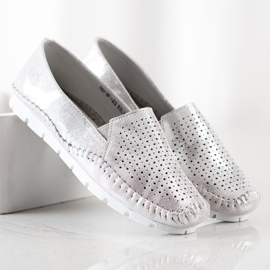 Goodin Ezüst bőr cipők szürke 2