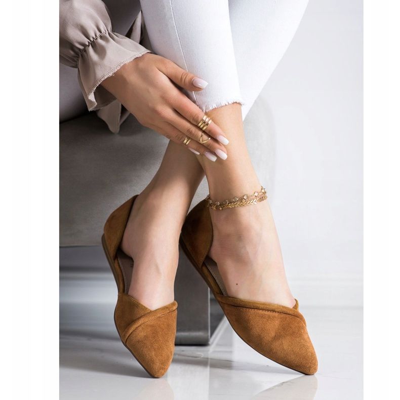 Goodin Velúr balerinák kivágással barna 1