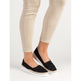 SHELOVET Textil espadrillák fekete 2