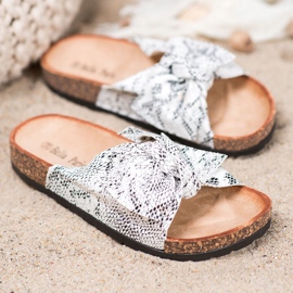 Bella Paris Snake Print Papucs szürke 1