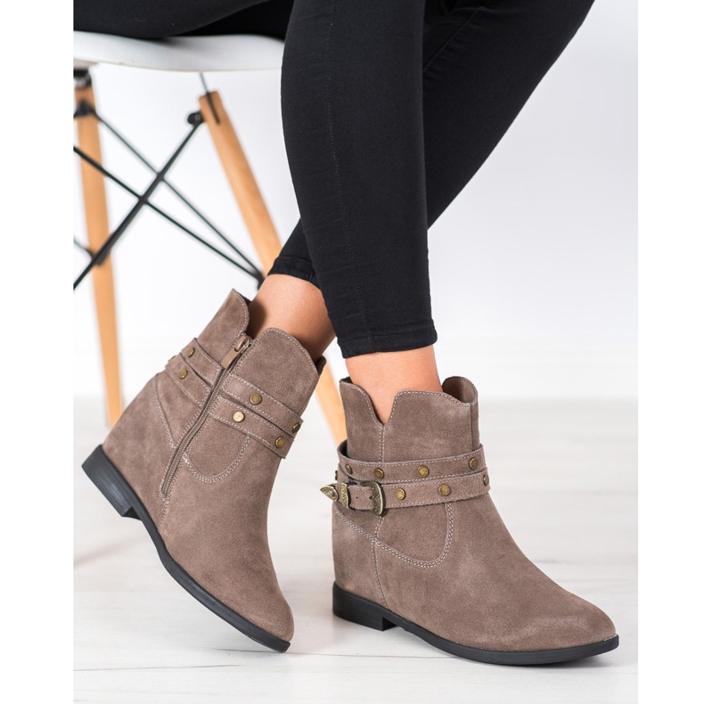 Filippo Díszített bőr csizma bézs 2