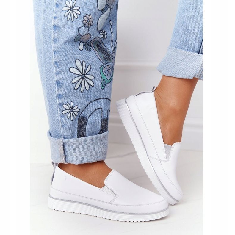 Női cipők Slip-On S.Barski White fehér 2