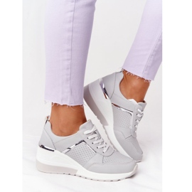 Bőr ék cipők S.Barski szürke 2