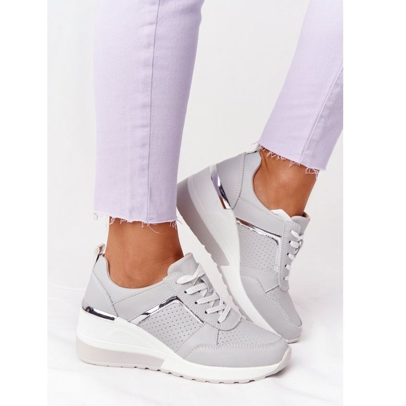 Bőr ék cipők S.Barski szürke 2