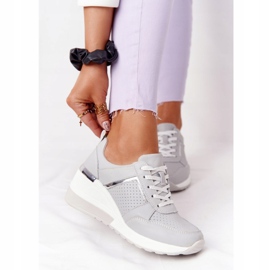 Bőr ék cipők S.Barski szürke 1