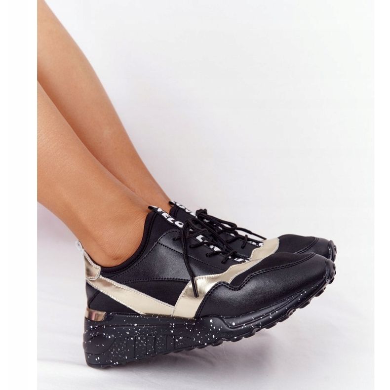 Bőr ék cipők S.Barski Fekete és arany 1