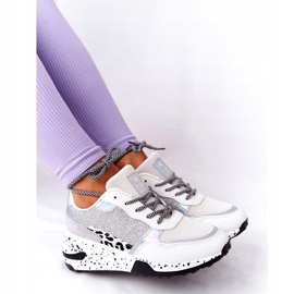 NEWS Női ék cipők Fehér, Brocade Avery 21SP26-3974 fekete ezüst 3