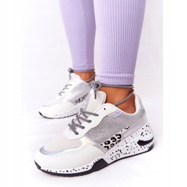 NEWS Női ék cipők Fehér, Brocade Avery 21SP26-3974 fekete ezüst 1