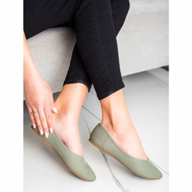 VINCEZA csíkos balerinák zöld 1