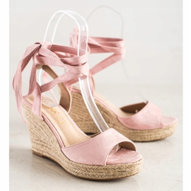 Sabatina Kötve Szandál Ék rózsaszín 1