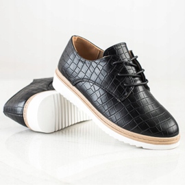 SHELOVET Fekete Snake Print cipő 1