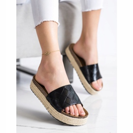 SHELOVET Papucs a platformon fekete 2