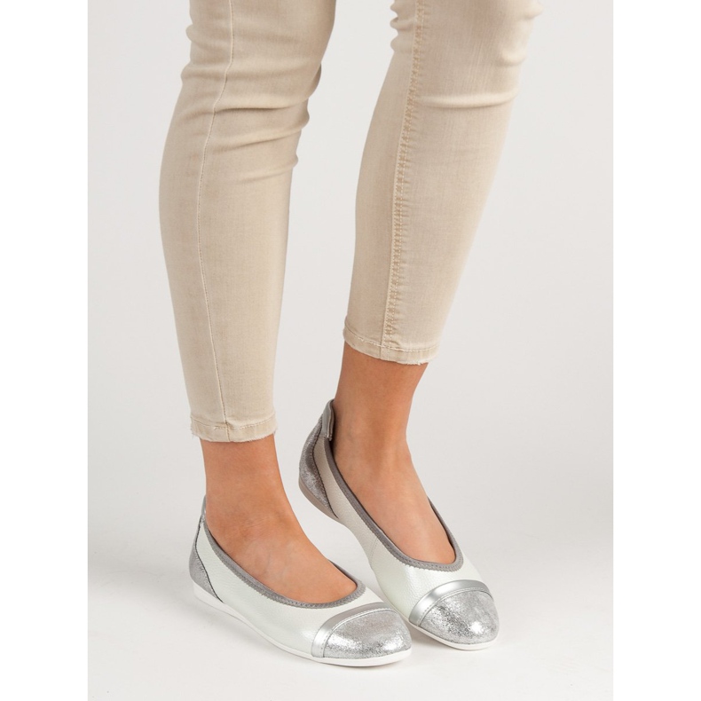Filippo Bőr balerinák csillogással fehér 2