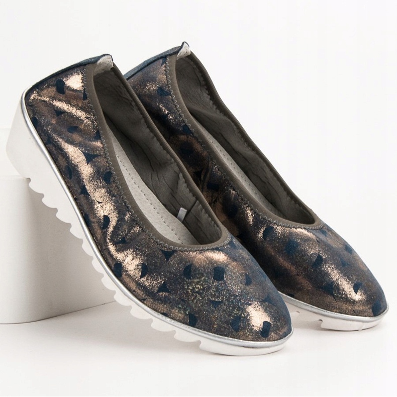 Filippo Bőr balerina Ék kék sárga 1