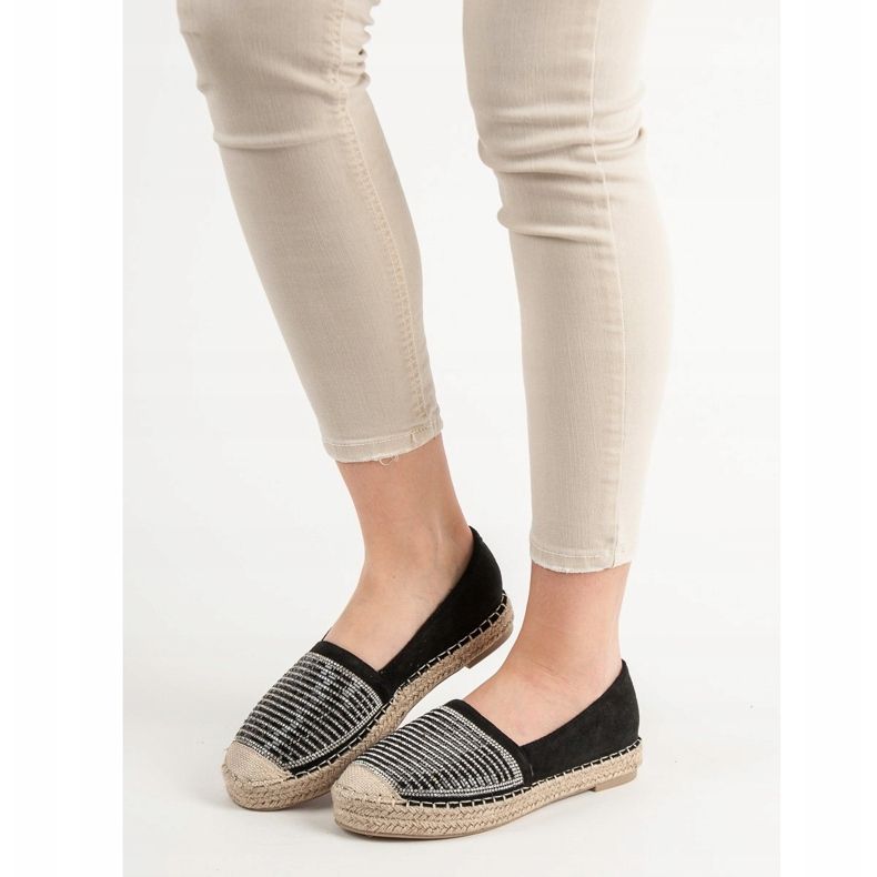 Vices Espadrillák köbös cirkónium satuval fekete 1 Vices Espadrillák köbös cirkónium satuval fekete 1