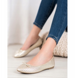 SHELOVET Fonott arany balerinák aranysárga 1