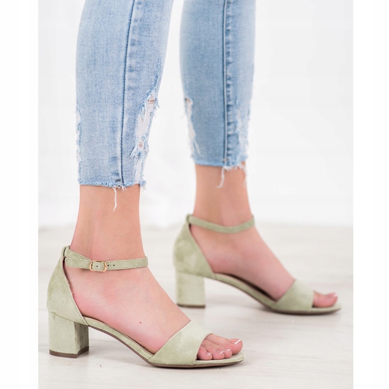 Seastar Kényelmes magas sarkú szandál zöld 2