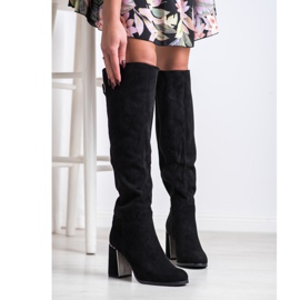 Goodin Elegáns velúr csizma fekete 1