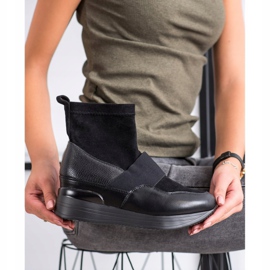 SHELOVET Divatos csúszós csizma fekete 1