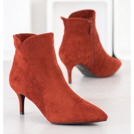 Kylie Velúr csizma Magas sarkú barna narancs 2
