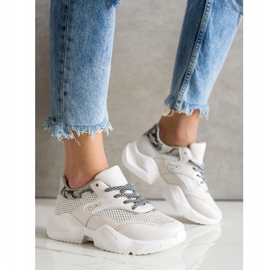 SHELOVET Szürke Snake Print Cipők bézs 2