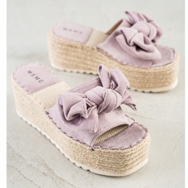 SHELOVET Papucs a platformon, íjjal lila 1