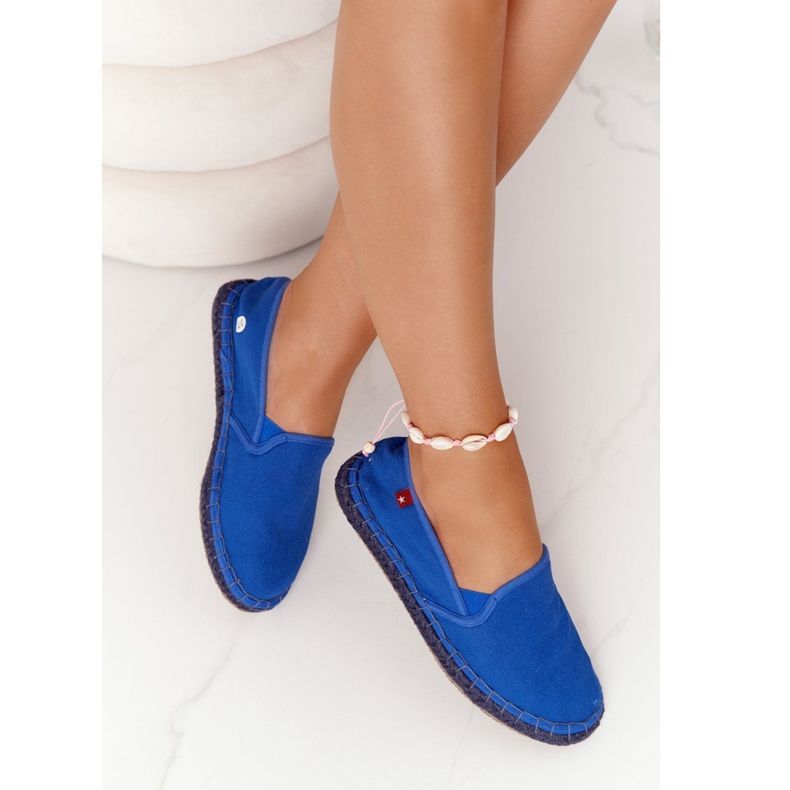 Big Star DD274A136 Navy Blue Espadrilles fonott talpon sötétkék 2
