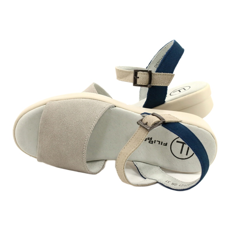 Kényelmes női bőr szandál Filippo DS2021/21 szürke 3 Kényelmes női bőr szandál Filippo DS2021/21 szürke 3