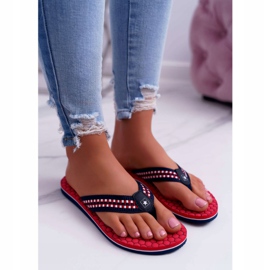 Női papucs Papucs Big Star Red DD274A252 piros sötétkék 2