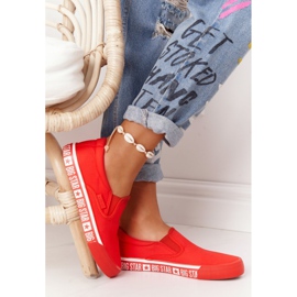 Női cipők Slip-on Big Star HH274010 Red piros 1