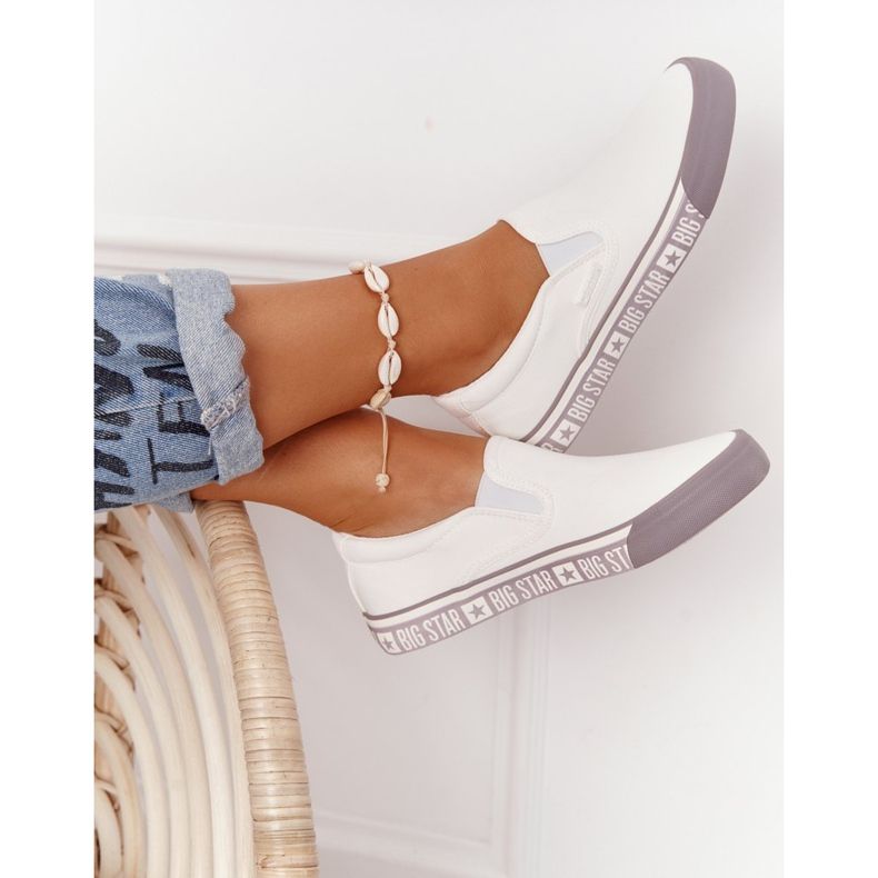 Női cipők Slip-on Big Star HH274007 Fehér 1
