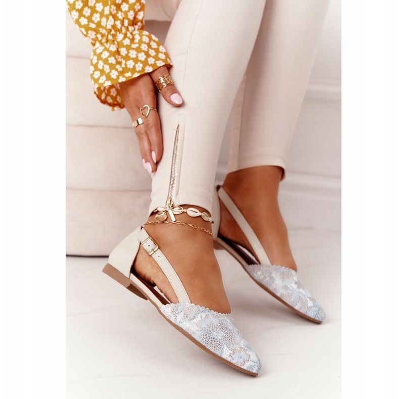 Bőr Maciejka 4972A-04 Bézs balerinák 2