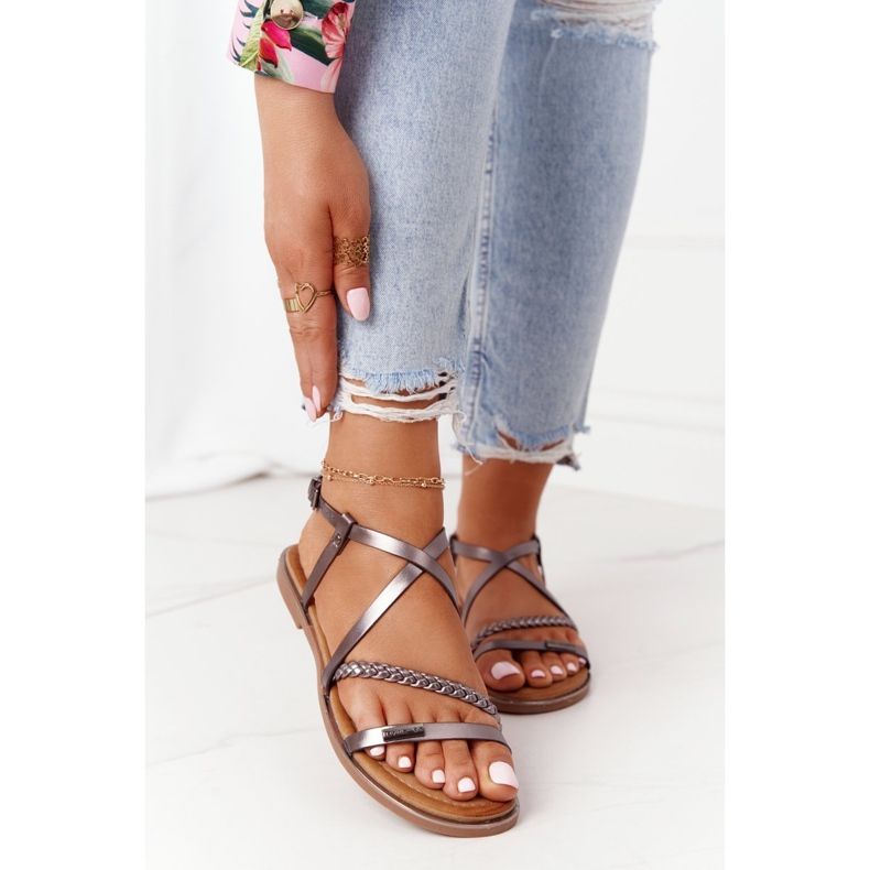 S.Barski Szandál fonattal S. Bararski 152-1 Réz sokszínű 2