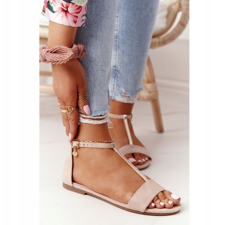 S.Barski Elegáns velúr szandál S. Bararski 541-7 Bézs 2