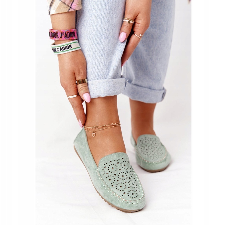 Női Green Molly velúr cipók zöld 1