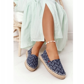 Espadrilles fonott platformon Big Star AA274628 Navy Blue bézs sötétkék 2