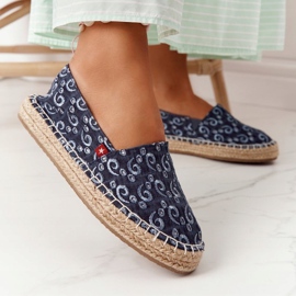 Espadrilles fonott platformon Big Star AA274628 Navy Blue bézs sötétkék 1