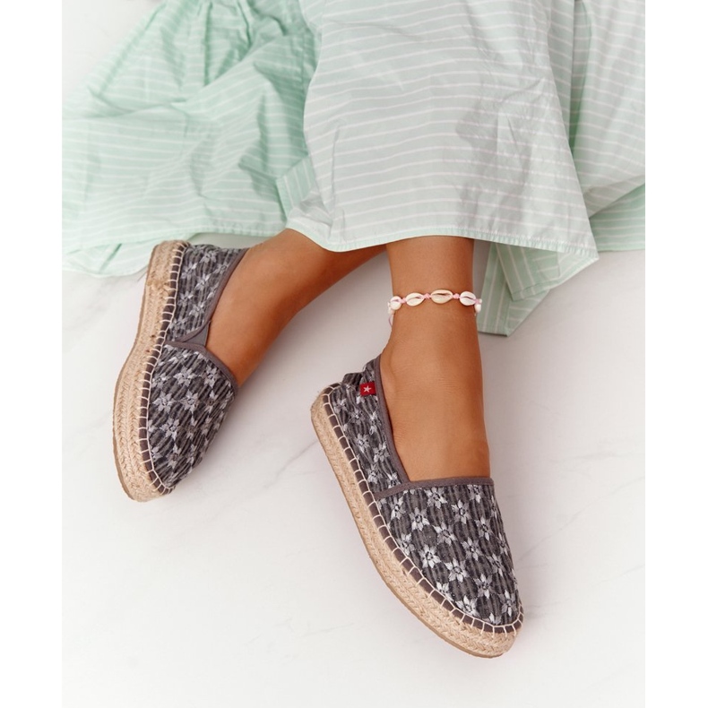 Espadrilles fonott platformon Big Star AA274680 szürke 1