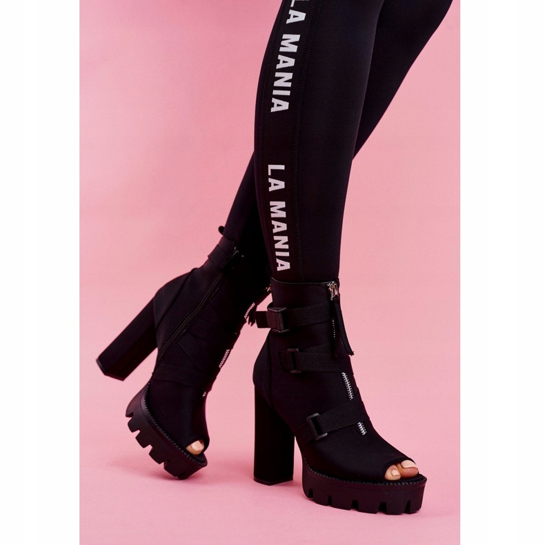 PS1 Női bokacsizma nyitott orrú fekete Gladios 2