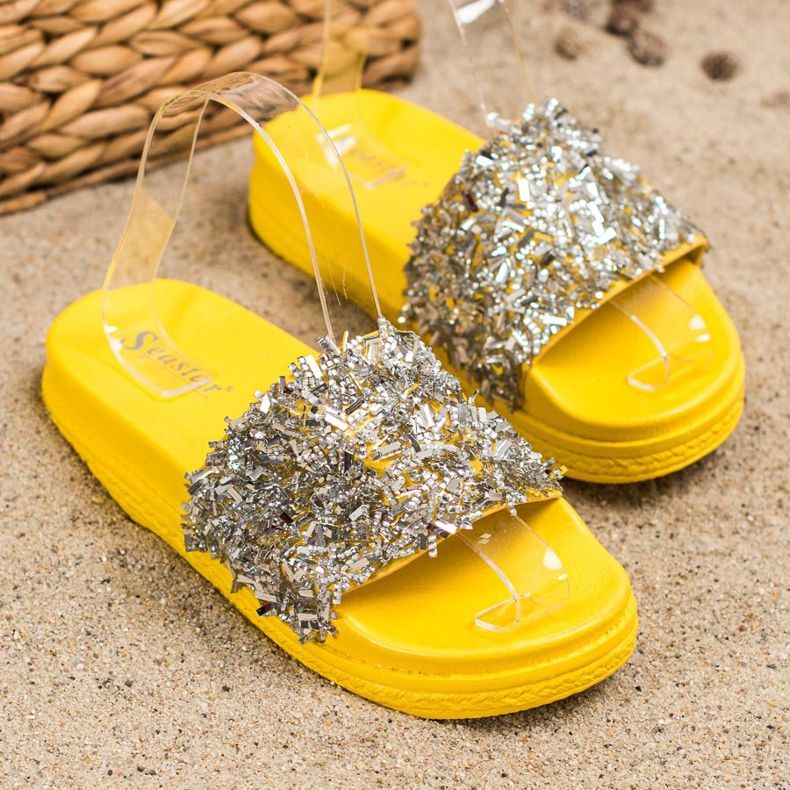 Seastar Divatos kristály papucs ezüst 1