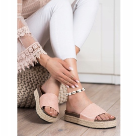 SHELOVET Papucs a platformon rózsaszín 2