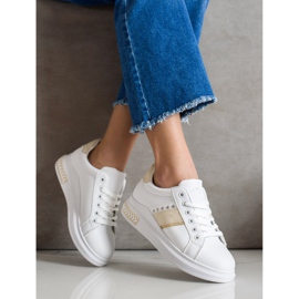 SHELOVET Alkalmi cipők fehér aranysárga 2