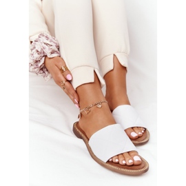 Bőr papucs steppeléssel Nicole 2650 fehér 1