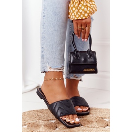 Bőr papucs steppeléssel S.Barski 331-42 Fekete 1