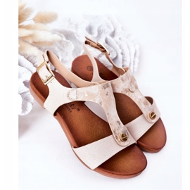 S.Barski Gyermek szandál S. Bararski Comfort Złote fehér ezüst aranysárga 2