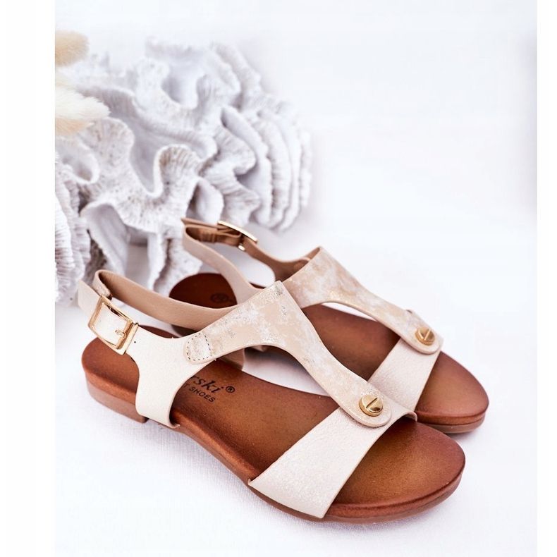 S.Barski Gyermek szandál S. Bararski Comfort Złote fehér ezüst aranysárga 1