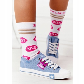 Áttört női cipők Big Star FF274037 Blue kék 2