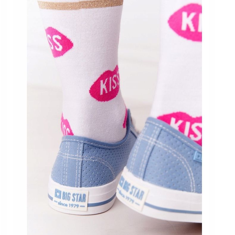 Áttört női cipők Big Star FF274037 Blue kék 1