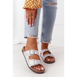 Női papucs csatokkal Ezüst Vivio 1 Női papucs csatokkal Ezüst Vivio 1